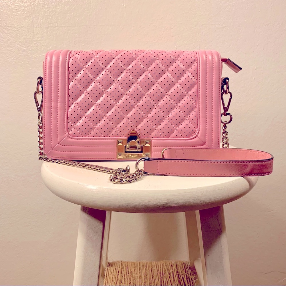 CLUCI // pink leather chained satchel